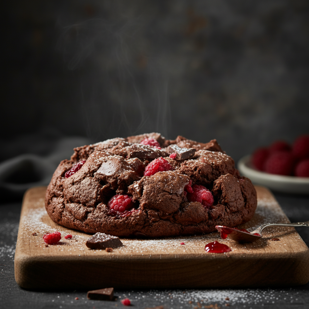 Chocolate raspberry cookie - single