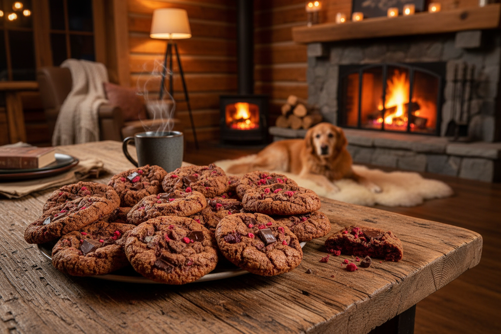 Chocolate raspberry cookies - bunch