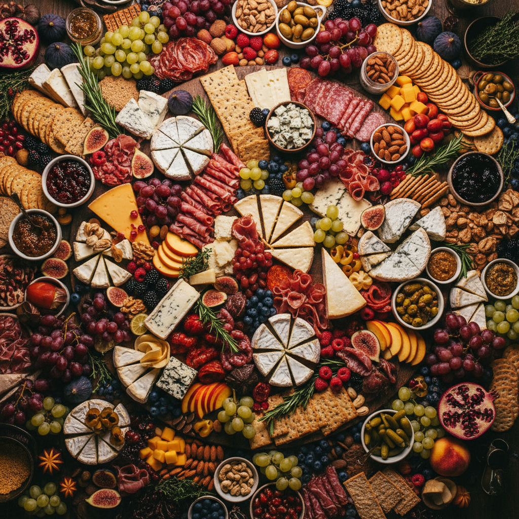 Luxury grazing table with charcuterie board