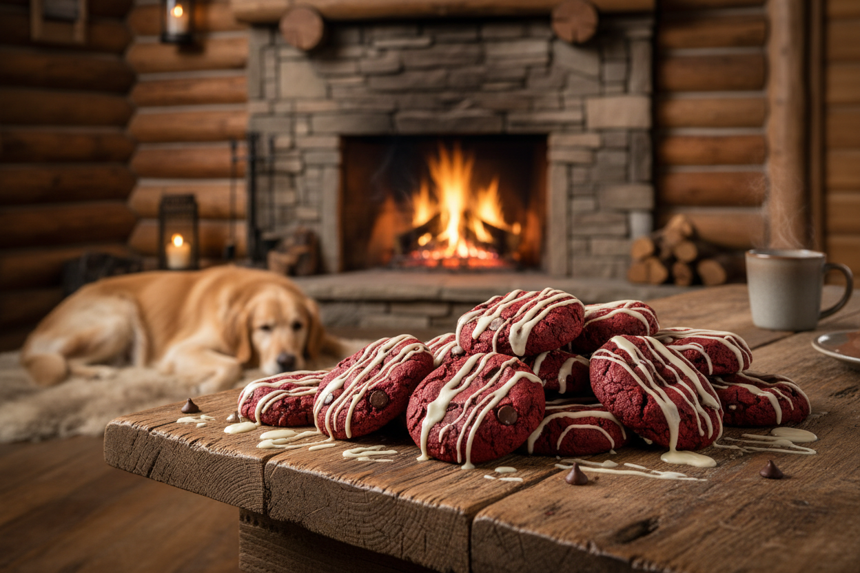 Red velvet cookies - bunch