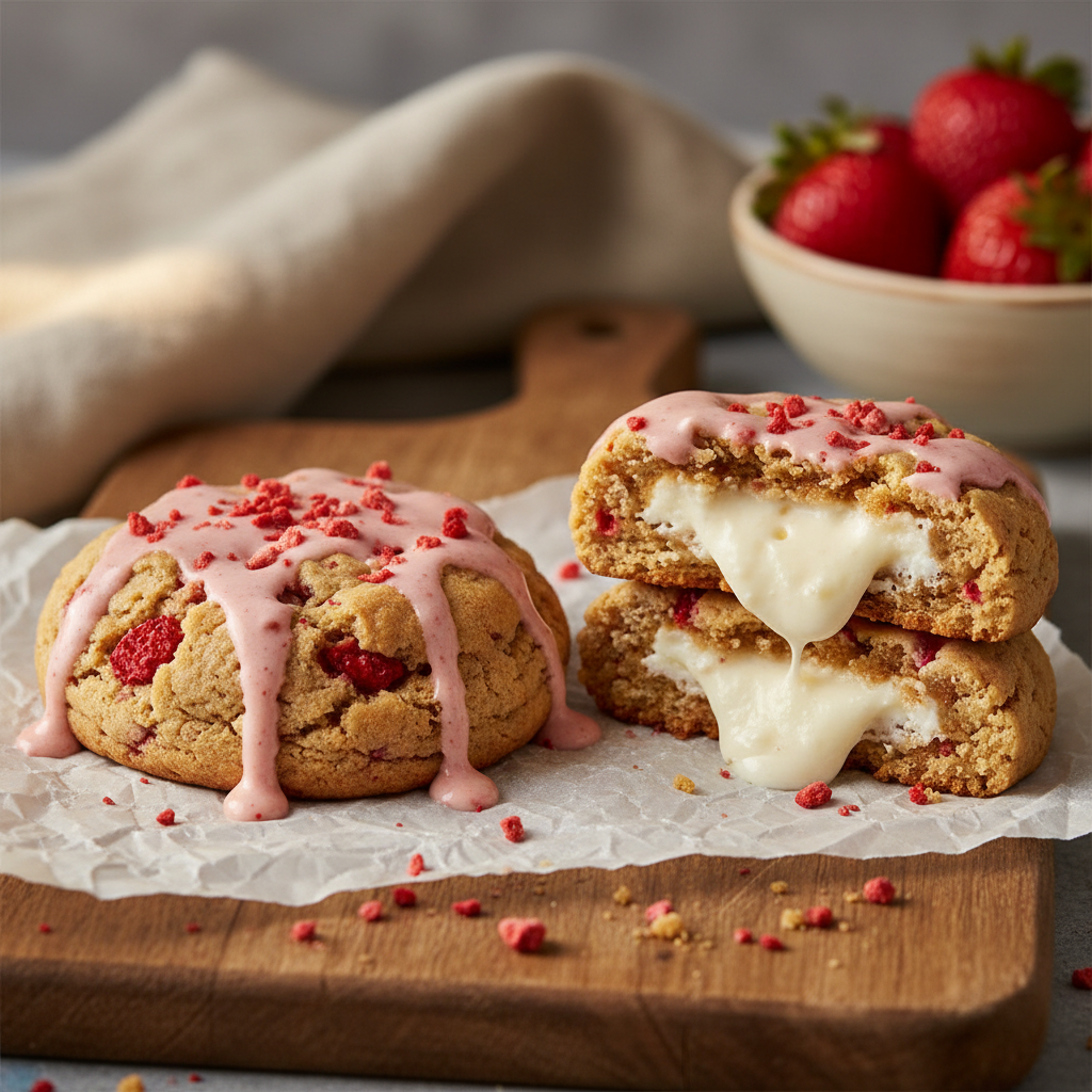 Strawberry shortcake chunky cookie