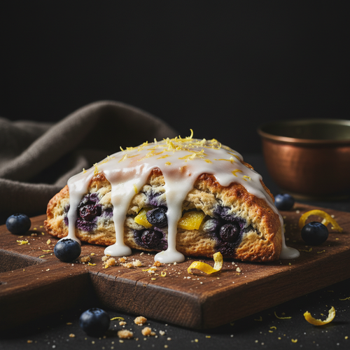 Triangular blueberry lemon scone - single